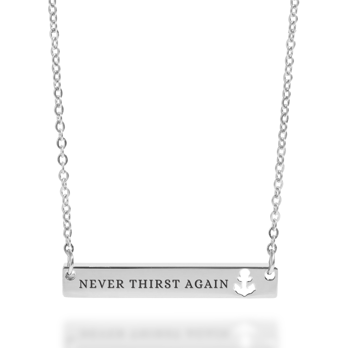 'Never Thirst Again' Necklace in Silver (2025 Living Water Edition)