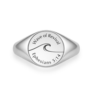 'Wave of Revival' (Ephesians 5:14) Unisex Signet Ring in Gold & Silver