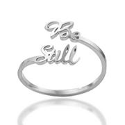 'Be Still' Adjustable Ring in Gold and Silver