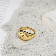 'Wave of Revival' (Ephesians 5:14) Unisex Signet Ring in Gold & Silver
