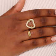 Set Apart Heart Ring in Gold & Silver