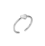 Dainty Heart Adjustable Ring in Gold and Silver