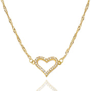 Graceful Heart Necklace in Gold and Silver