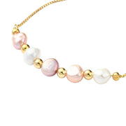 Pastel Elegance Pearl Adjustable Bracelet