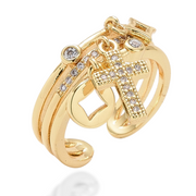 Carry your Cross Adjustable Ring with Dangles