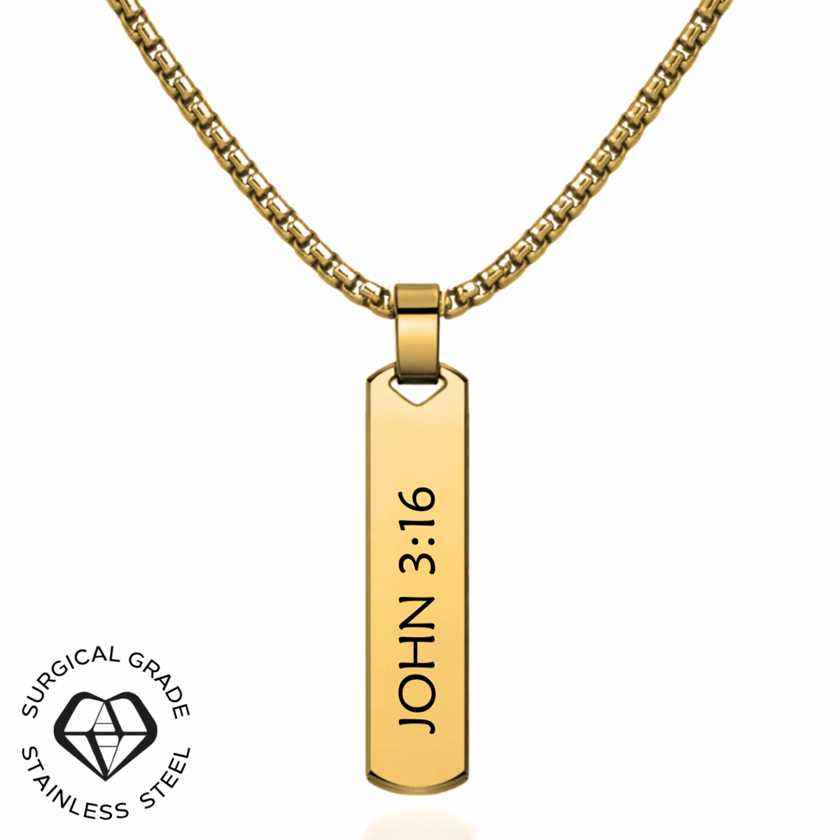 Engraved Men's Vertical Necklace