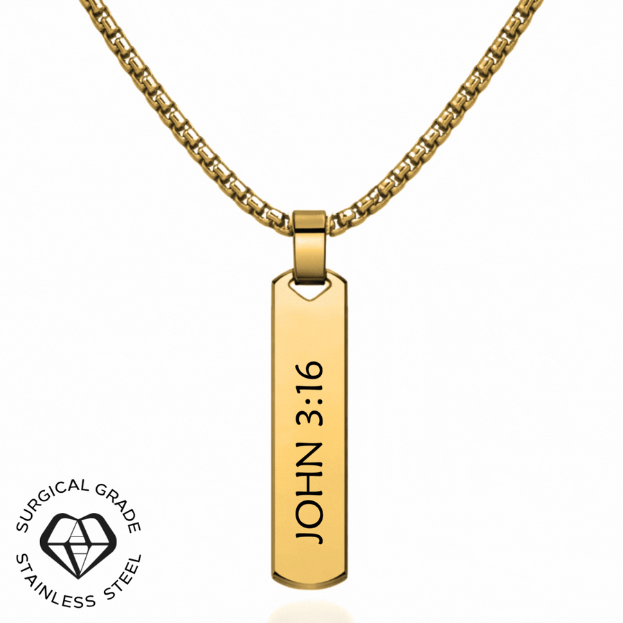 Engraved Men's Vertical Necklace