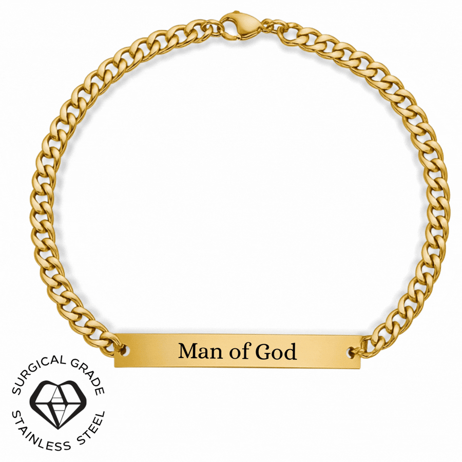 Mens Engraved Rectangle Bracelet