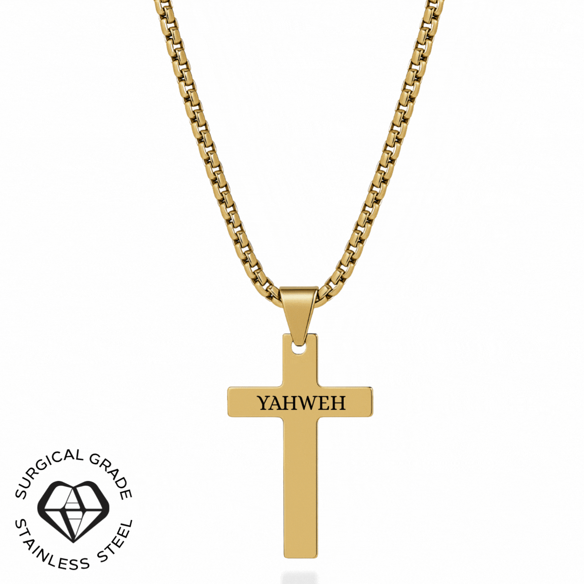 Engraved Men's Cross Necklace
