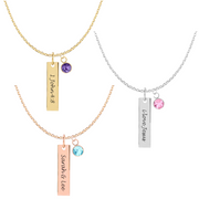 Vertical Bar Personalized Engraved Necklace