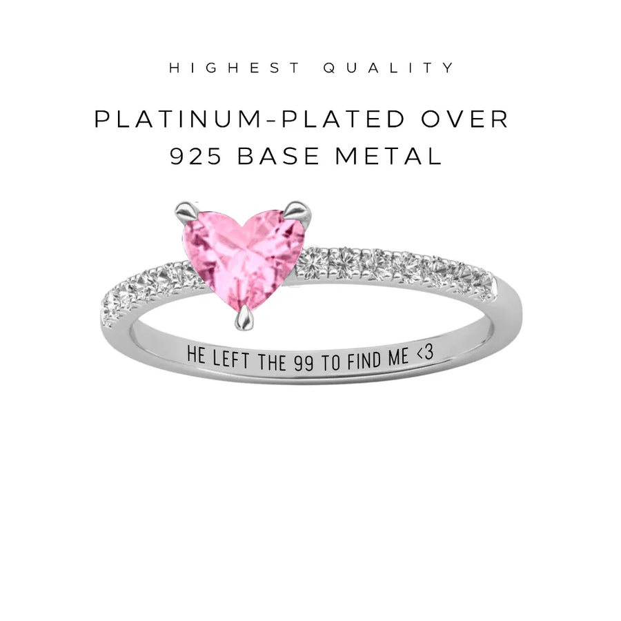Engraved Heart Gem Ring - Customer's Product with price 48.00