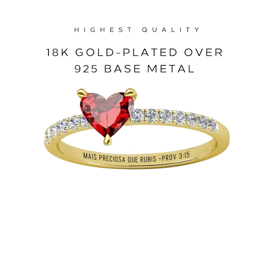 Engraved Heart Gem Ring - Customer's Product with price 48.00