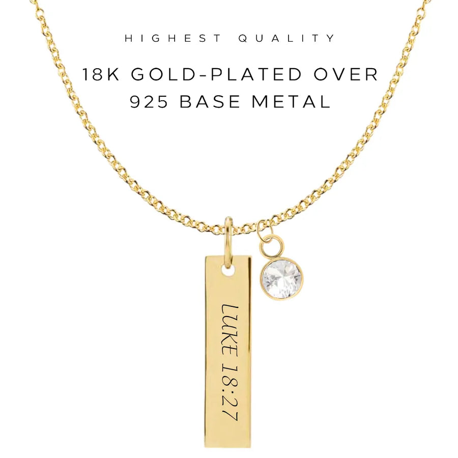 Engraved Vertical Bar Necklace - Customer's Product with price 48.00