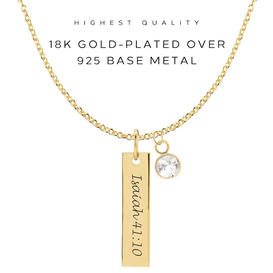 Engraved Vertical Bar Necklace - Customer's Product with price 48.00