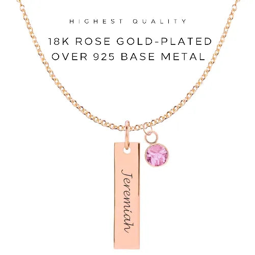 Engraved Vertical Bar Necklace - Customer's Product with price 48.00