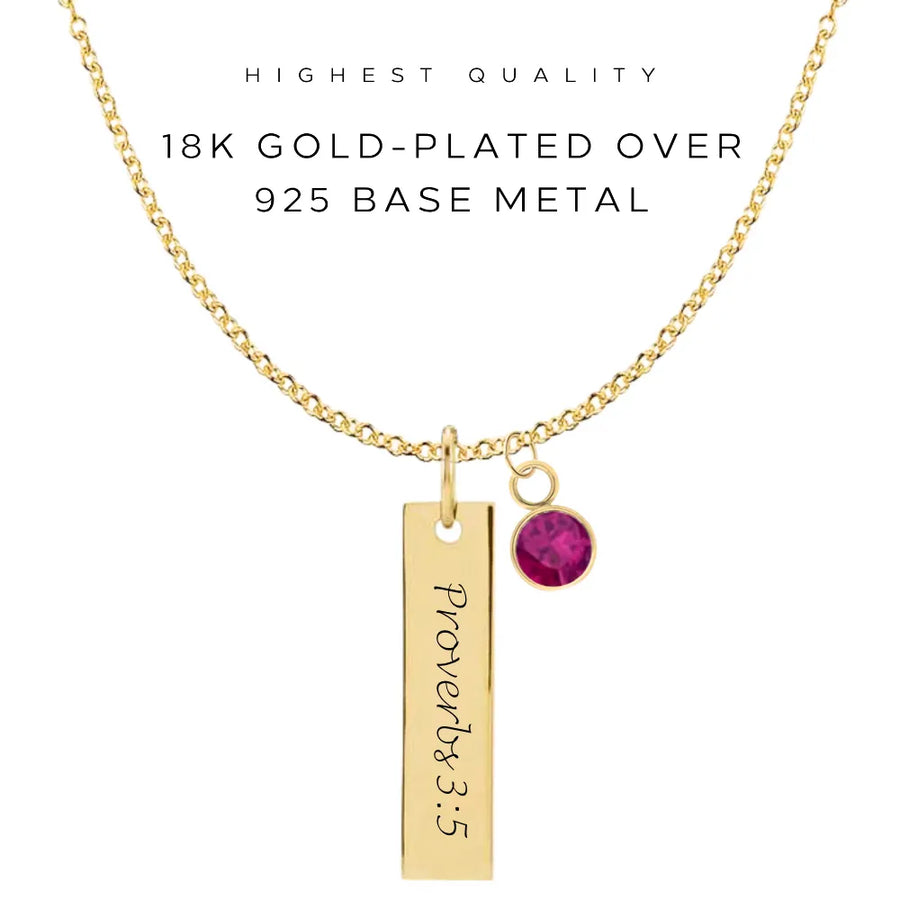 Engraved Vertical Bar Necklace - Customer's Product with price 48.00
