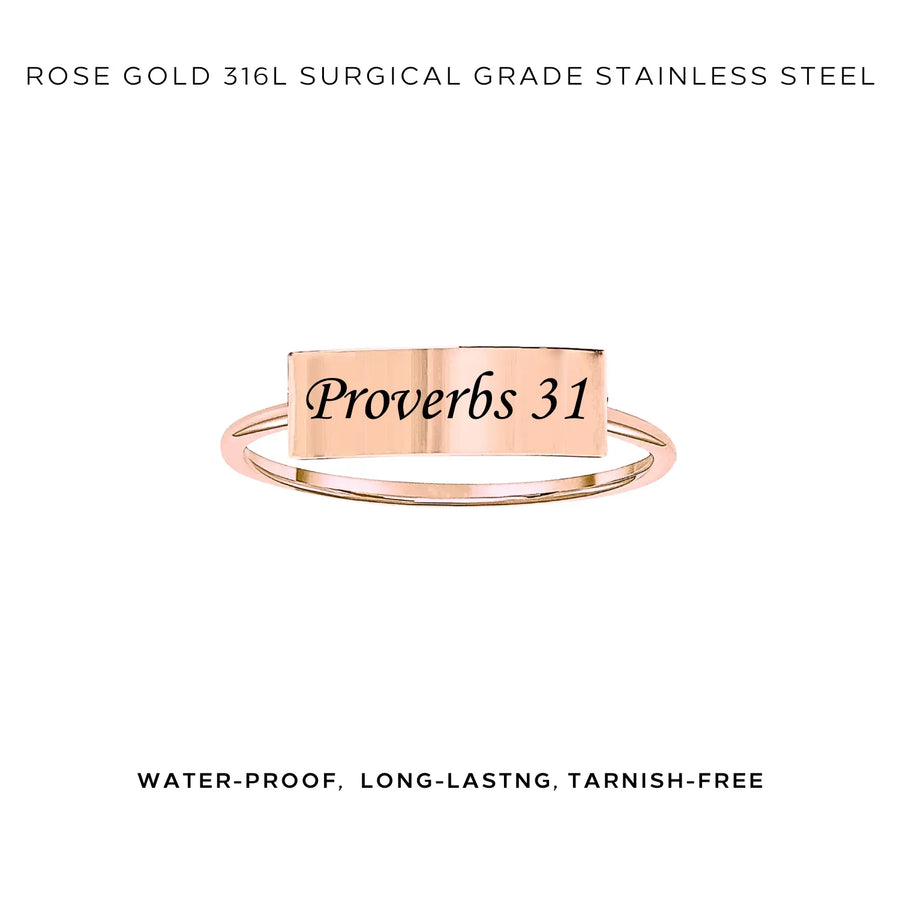 Engraved Rectangle Bar Ring - Customer's Product with price 40.00