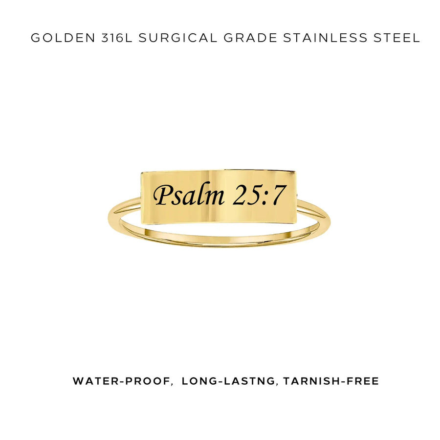 Engraved Rectangle Bar Ring - Customer's Product with price 40.00