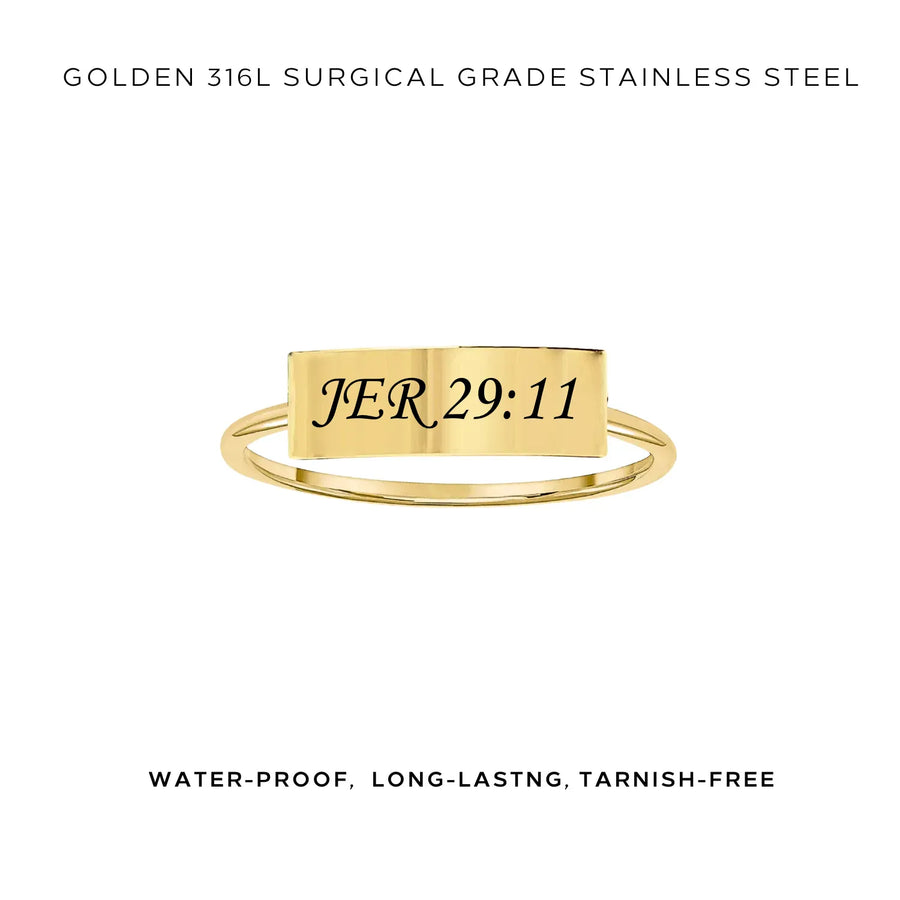 Engraved Rectangle Bar Ring - Customer's Product with price 40.00