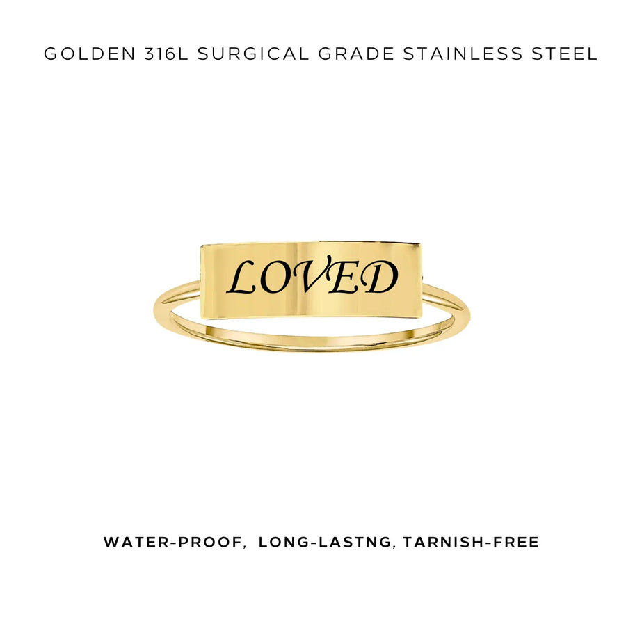 Engraved Rectangle Bar Ring - Customer's Product with price 40.00