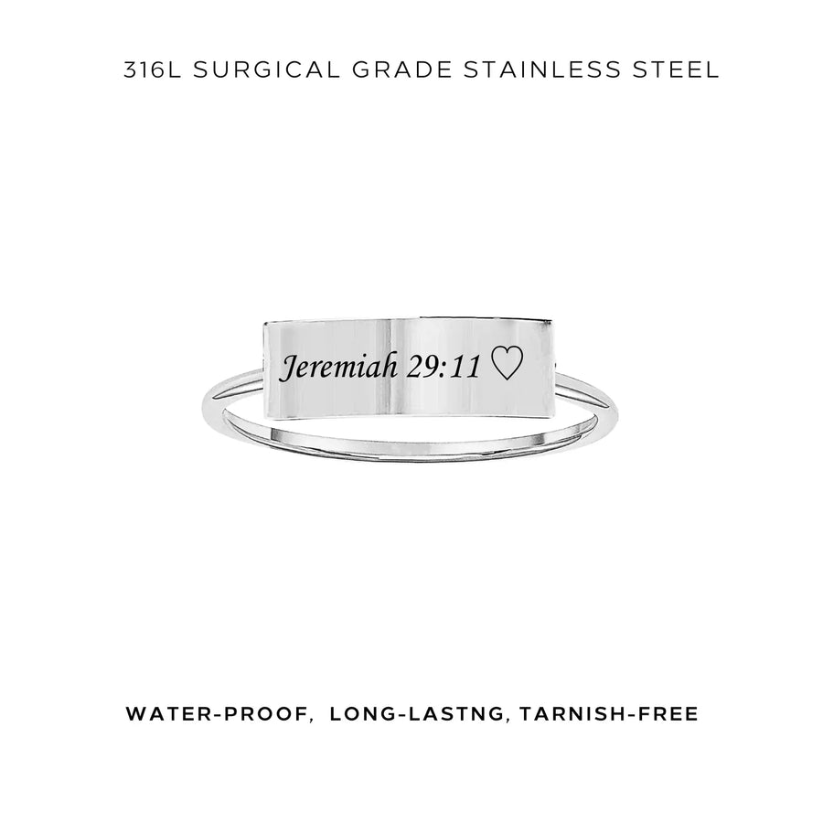 Engraved Rectangle Bar Ring - Customer's Product with price 40.00