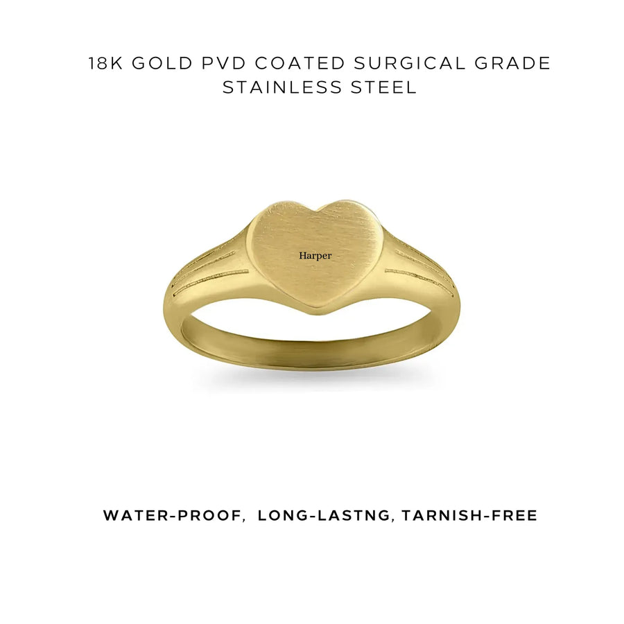 Heart Signet Engraved Ring - Customer's Product with price 40.00