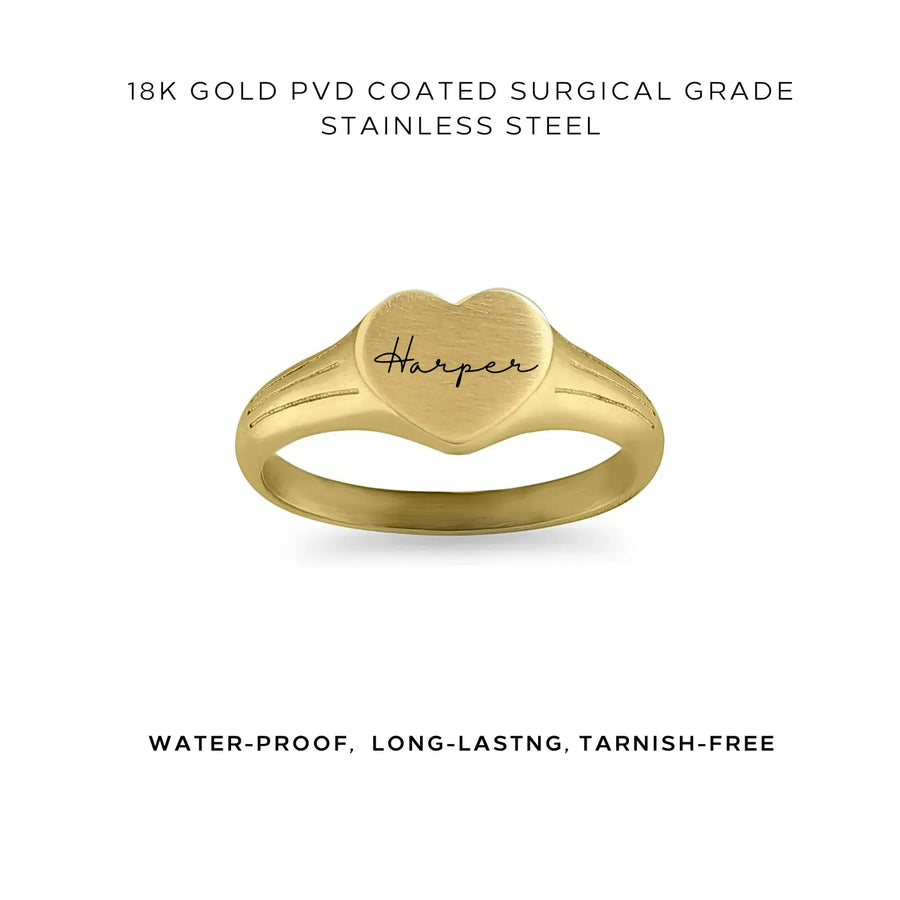 Heart Signet Engraved Ring - Customer's Product with price 40.00