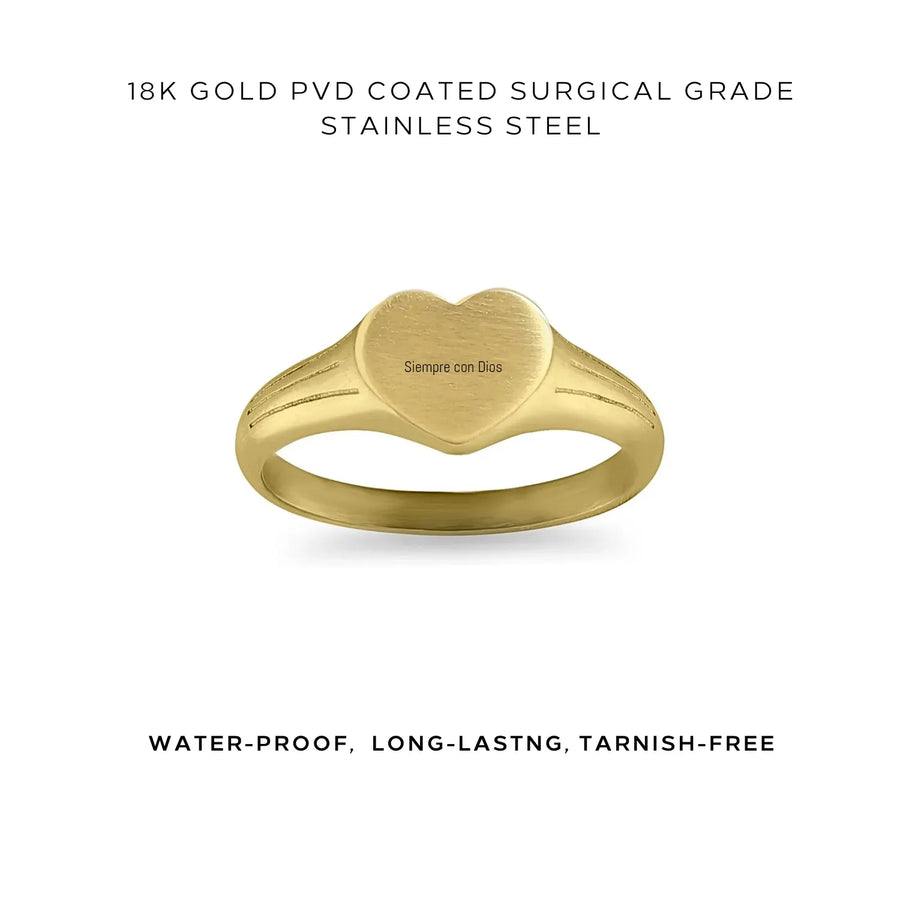 Heart Signet Engraved Ring - Customer's Product with price 40.00
