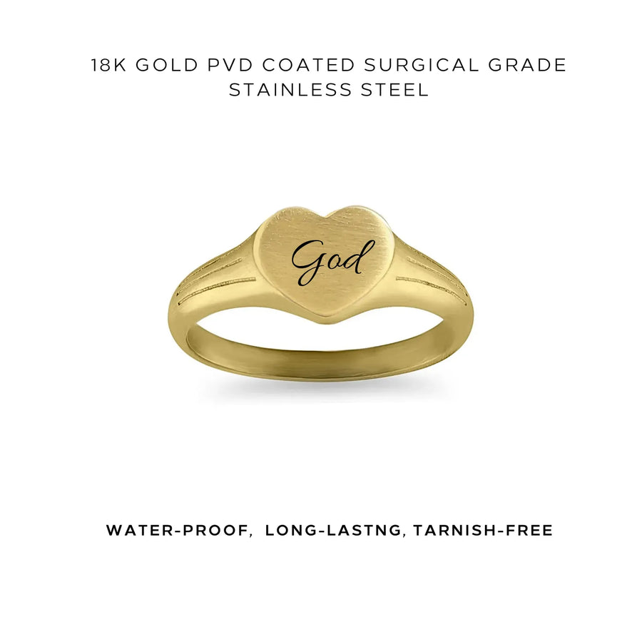 Heart Signet Engraved Ring - Customer's Product with price 40.00