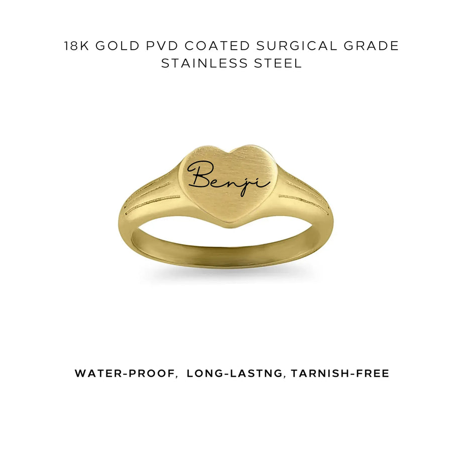 Heart Signet Engraved Ring - Customer's Product with price 40.00