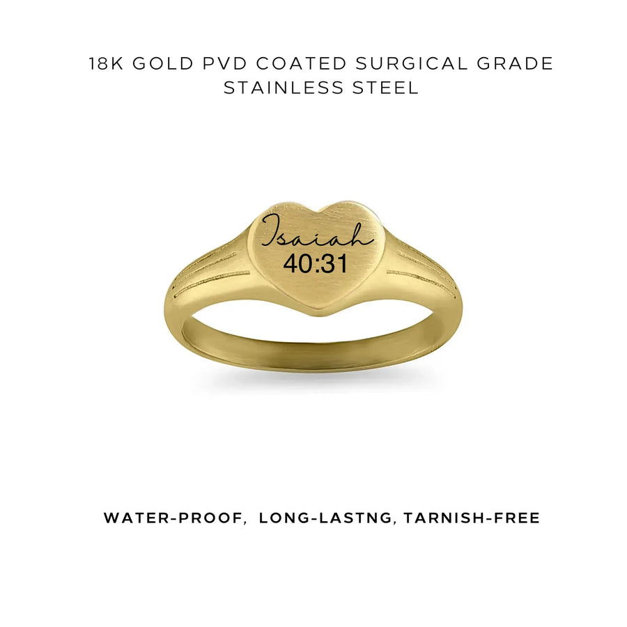 Heart Signet Engraved Ring - Customer's Product with price 40.00