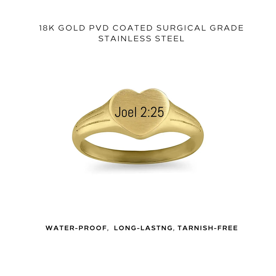 Heart Signet Engraved Ring - Customer's Product with price 40.00