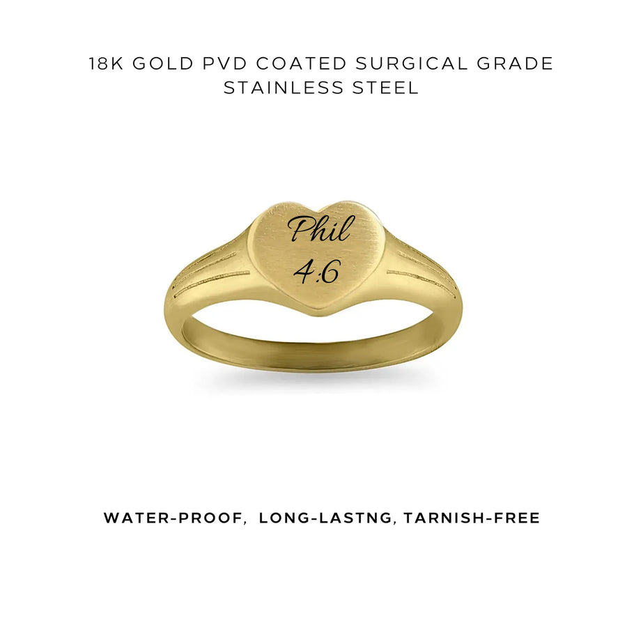 Heart Signet Engraved Ring - Customer's Product with price 40.00
