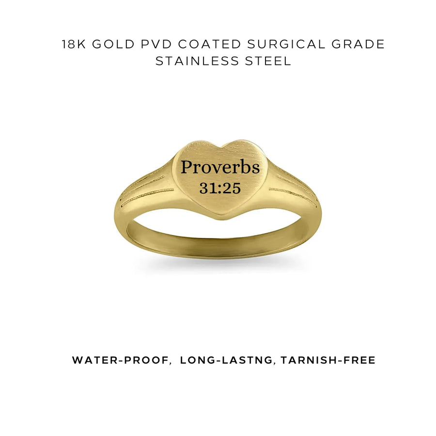 Heart Signet Engraved Ring - Customer's Product with price 40.00