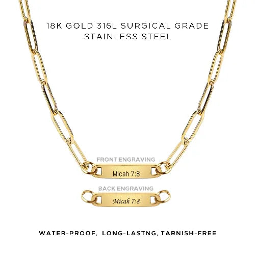 Engraved Paperclip Necklace - Customer's Product with price 42.00