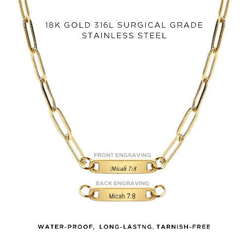 Engraved Paperclip Necklace - Customer's Product with price 42.00