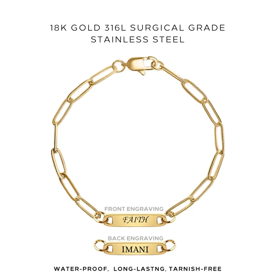 Engraved Paperclip Bracelet - Customer's Product with price 38.00