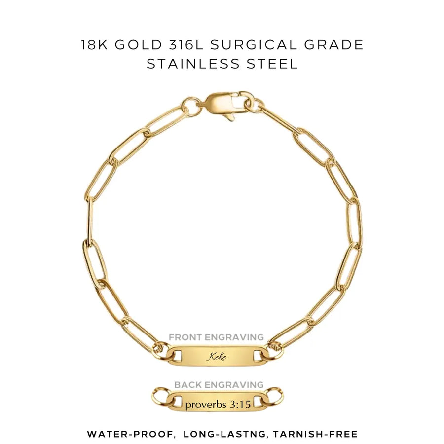 Engraved Paperclip Bracelet - Customer's Product with price 38.00