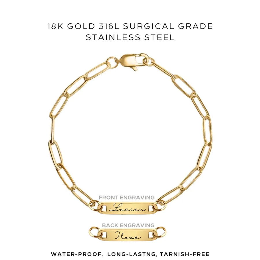 Engraved Paperclip Bracelet - Customer's Product with price 38.00