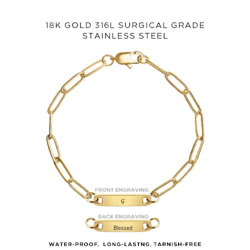 Engraved Paperclip Bracelet - Customer's Product with price 38.00