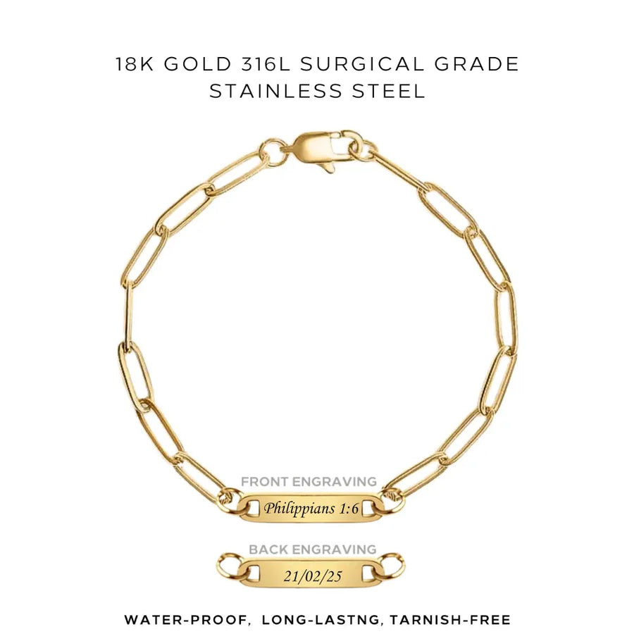 Engraved Paperclip Bracelet - Customer's Product with price 38.00