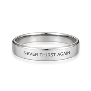 'Never Thirst Again' Mens Silver Ring