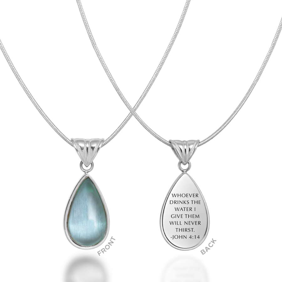 Living Water Drop Necklace in Gold & Silver