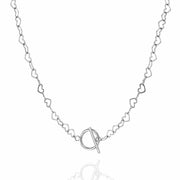 Joyful Hearts Necklace with Toggle Clasp Silver