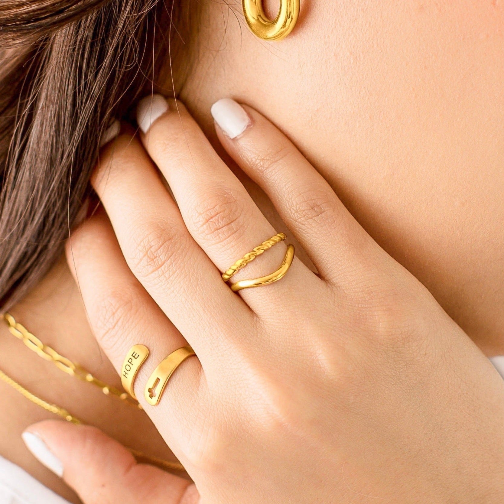 Shop Assorted Metallic Finger Ring - Set of 4 Online | Max Bahrain