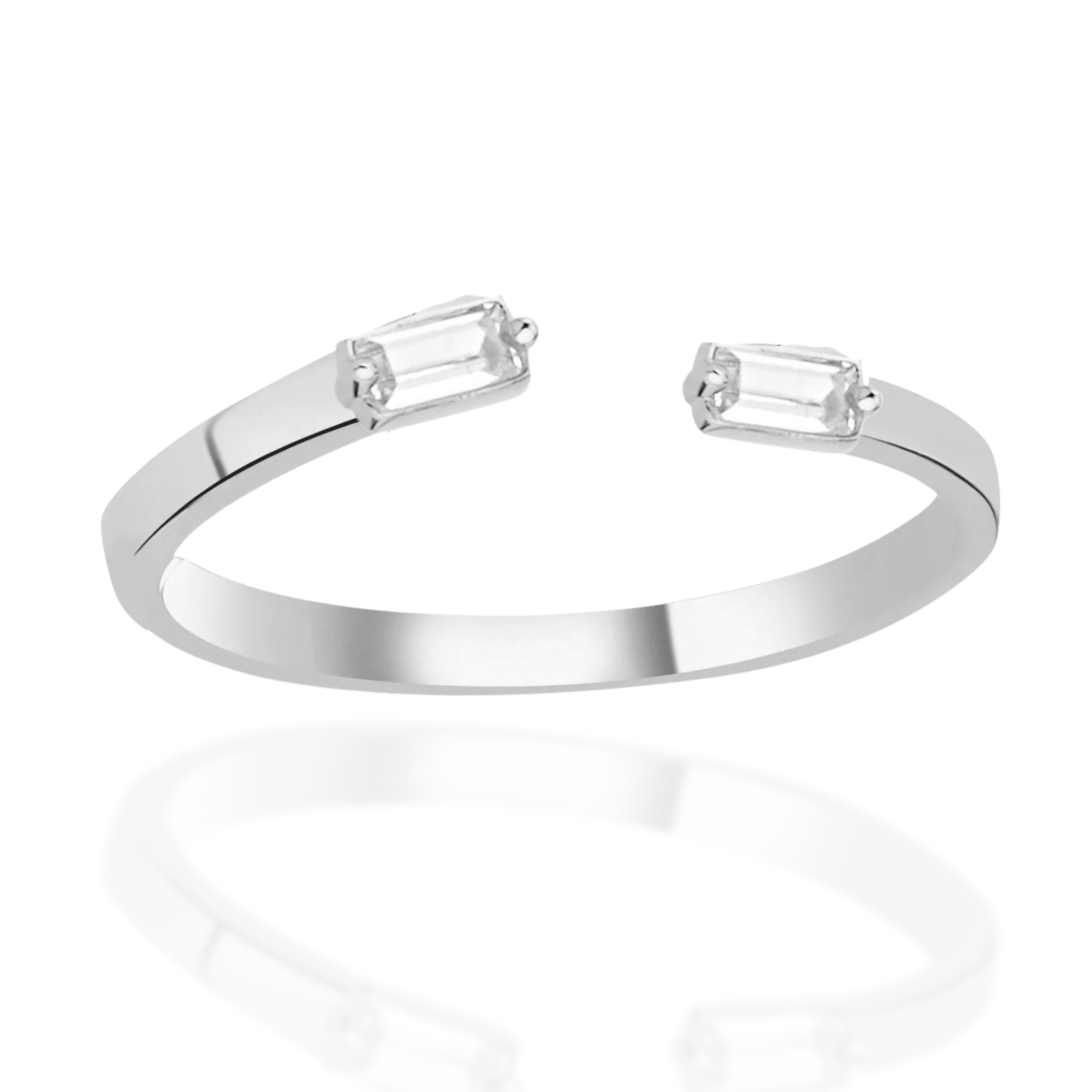 Double Gem Ring Gold and Silver