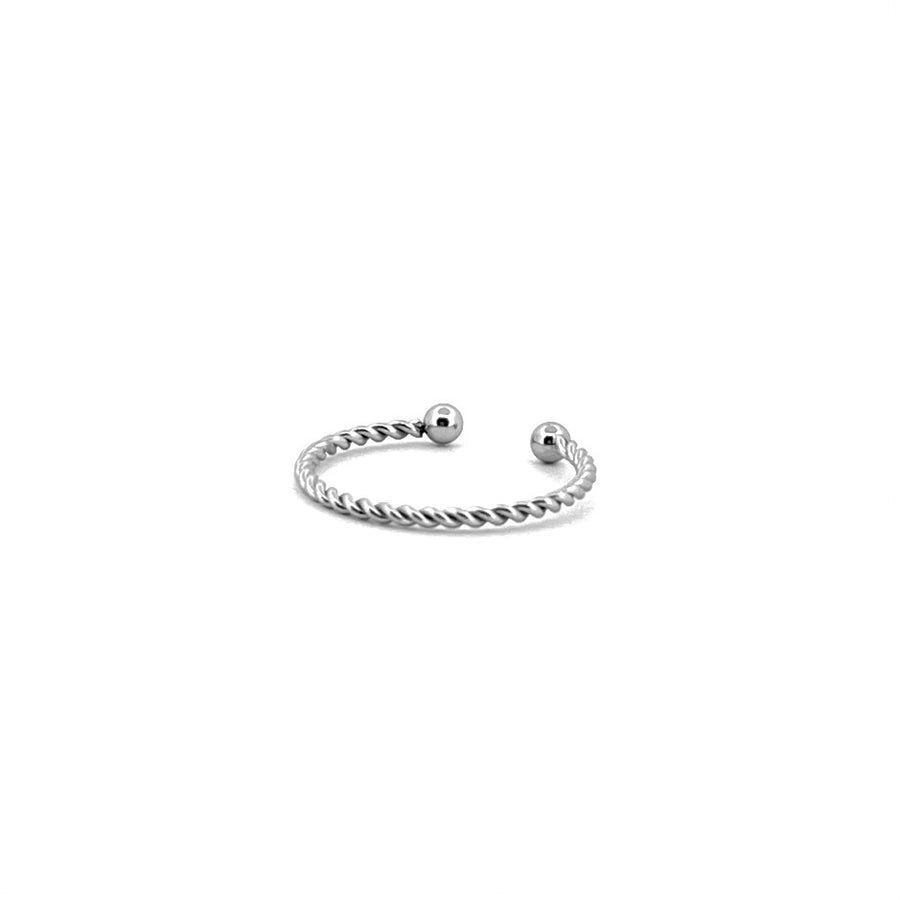 Twisted Silver Adjustable Ring