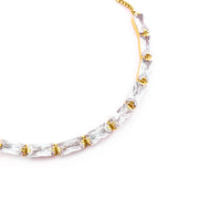 Cubic Zirconia Adjustable Bracelet in Gold and Silver