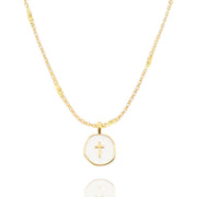 Agape Cross Necklace in Gold and Silver