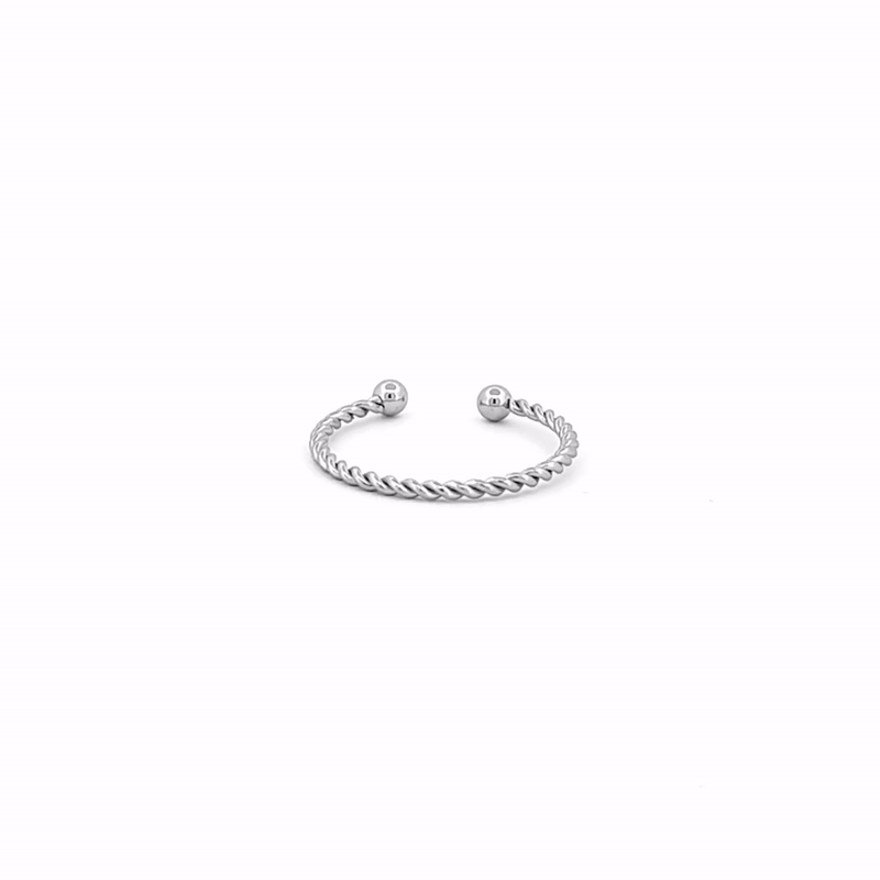 Twisted Silver Adjustable Ring